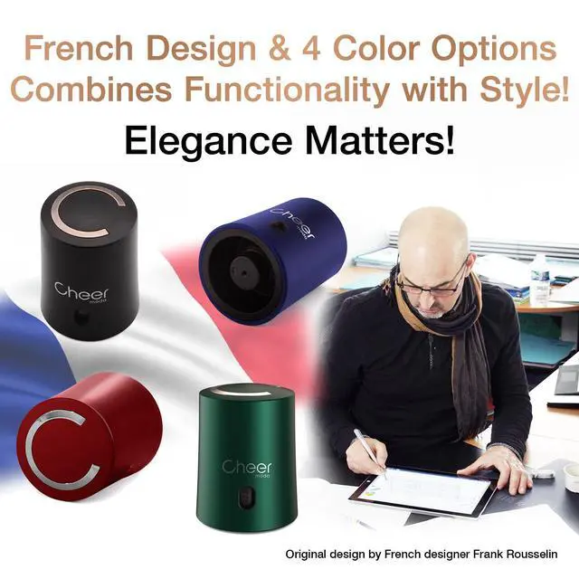 Alt view image 4 of 7 - Vacuum Wine Stopper with Date Display 7DayWine Preservation Stopper, Silicone Wine Cap & ABS, French Design, 4Colors (Green-JS15-FBA)