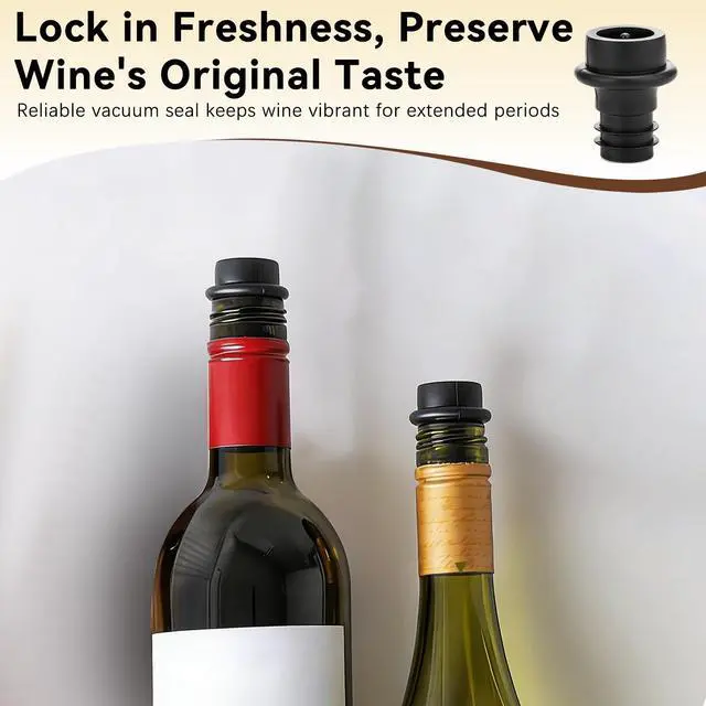 Alt view image 5 of 7 - Wine Vacuum Pump & 6 Stoppers Set, Reusable Wine Saver Preserver for Airtight Seal - Keeps Wine Fresh Longer (1 Pump + 6 Stoppers)