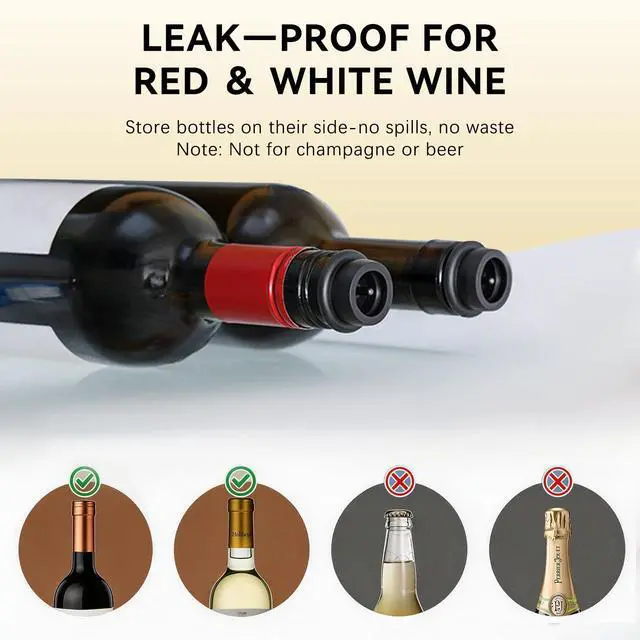 Alt view image 4 of 7 - Wine Vacuum Pump & 6 Stoppers Set, Reusable Wine Saver Preserver for Airtight Seal - Keeps Wine Fresh Longer (1 Pump + 6 Stoppers)