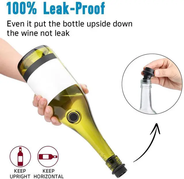 Alt view image 3 of 7 - Wine Vacuum Pump with 4 Stoppers, Wine Saver & Preserver, Food Grade Silicone Stoppers, Reusable Air Remover Pump for Standard Wine Bottles - Keeps Wine Fresh Longer