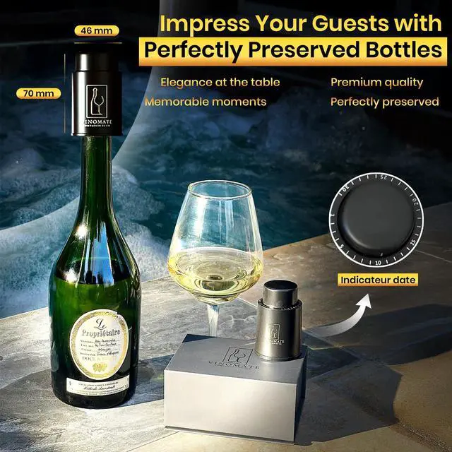 Alt view image 6 of 6 - Wine Bottle Stopper with Vacuum Pump Reusable Wine Saver That Preserves Freshness for Days Universal Fit Wine Preserver, Bar & Kitchen Accessory