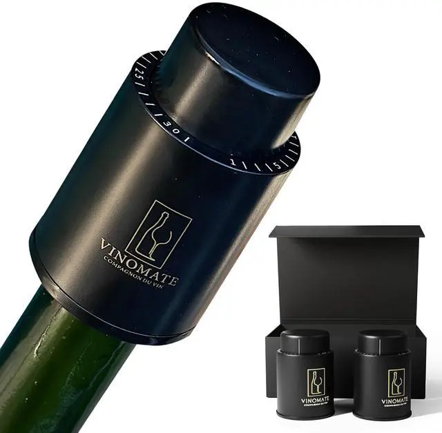 Main image of Wine Bottle Stopper with Vacuum Pump Reusable Wine Saver That Preserves Freshness for Days Universal Fit Wine Preserver, Bar & Kitchen Accessory