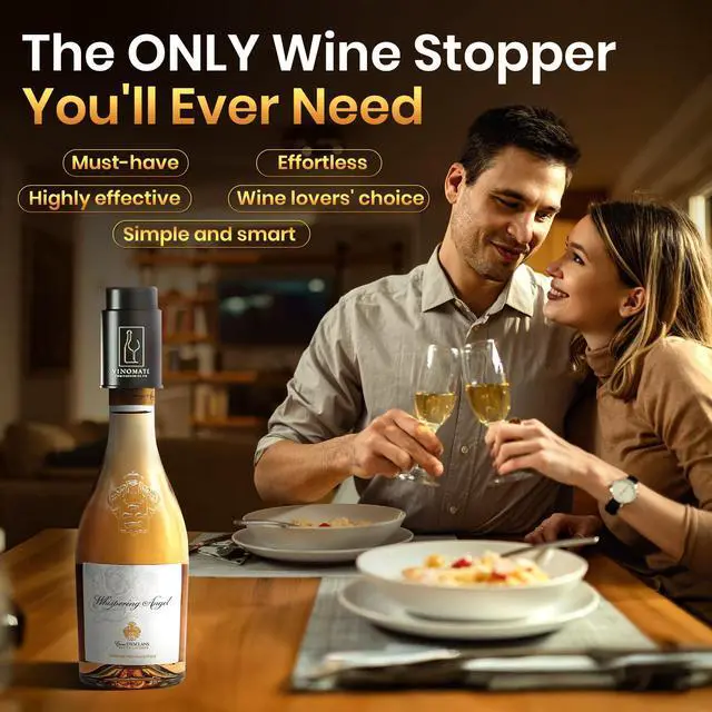 Alt view image 5 of 6 - Wine Bottle Stopper with Vacuum Pump Reusable Wine Saver That Preserves Freshness for Days Universal Fit Wine Preserver, Bar & Kitchen Accessory