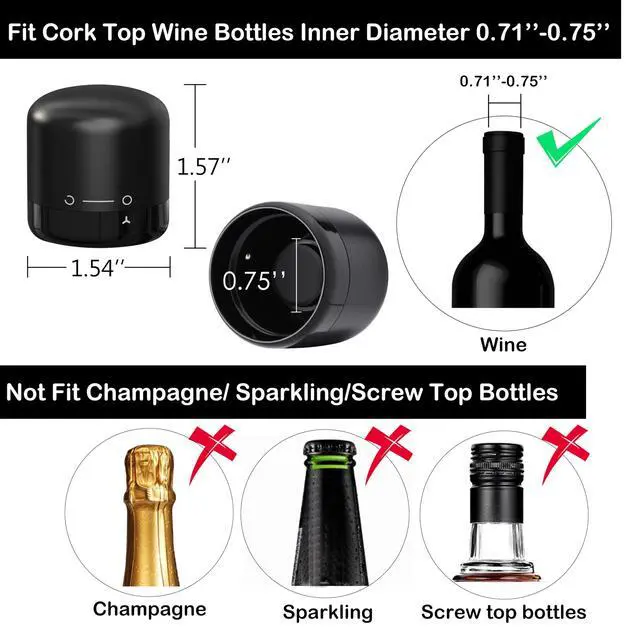 Alt view image 2 of 7 - Wine Stoppers for Wine Bottles, Silicone Reusable Corks with Twist Lock and Unlock, Gift Idea for Christmas, Thanksgiving, Parties - Set of 2