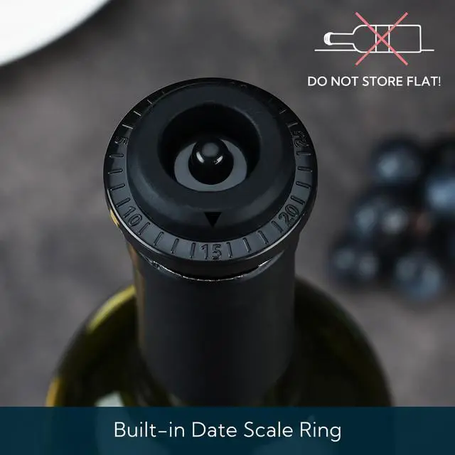 Alt view image 5 of 7 - Wine Saver Pump with Sound Indicator, 2 Vacuum Wine Stoppers and Storage Box, Reusable Wine Stoppers Preserver to Keep Wine Fresh - Designed with U.S. Patent
