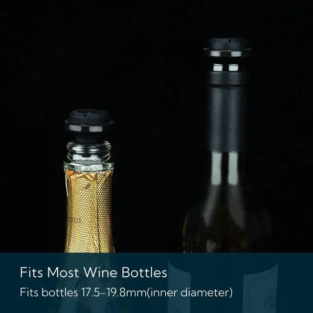 Alt view image 7 of 7 - Wine Saver Pump with Sound Indicator, 2 Vacuum Wine Stoppers and Storage Box, Reusable Wine Stoppers Preserver to Keep Wine Fresh - Designed with U.S. Patent