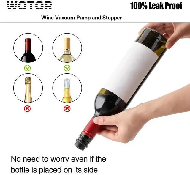Alt view image 4 of 7 - Wine Saver Vacuum Pump with 8 Stoppers, Wine Stopper & Preserver, Reusable Bottle Sealer Keeps Fresh, Ideal Accessories Gift (Flat Handle)