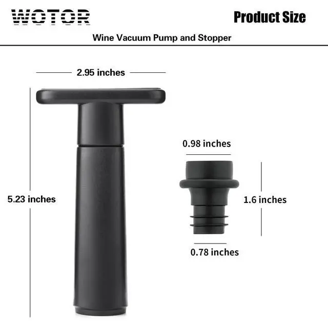 Alt view image 6 of 7 - Wine Saver Vacuum Pump with 8 Stoppers, Wine Stopper & Preserver, Reusable Bottle Sealer Keeps Fresh, Ideal Accessories Gift (Flat Handle)