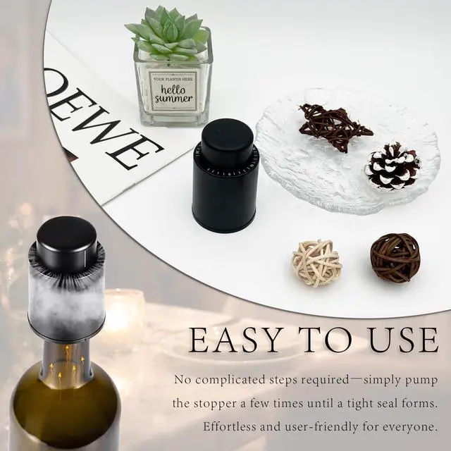 Alt view image 5 of 7 - Reusable Vacuum Wine Bottle Stoppers, Airtight Wine Preserver Corks, Freshness-Sealing Wine Savers, Ideal Holiday Gift for Wine Enthusiasts
