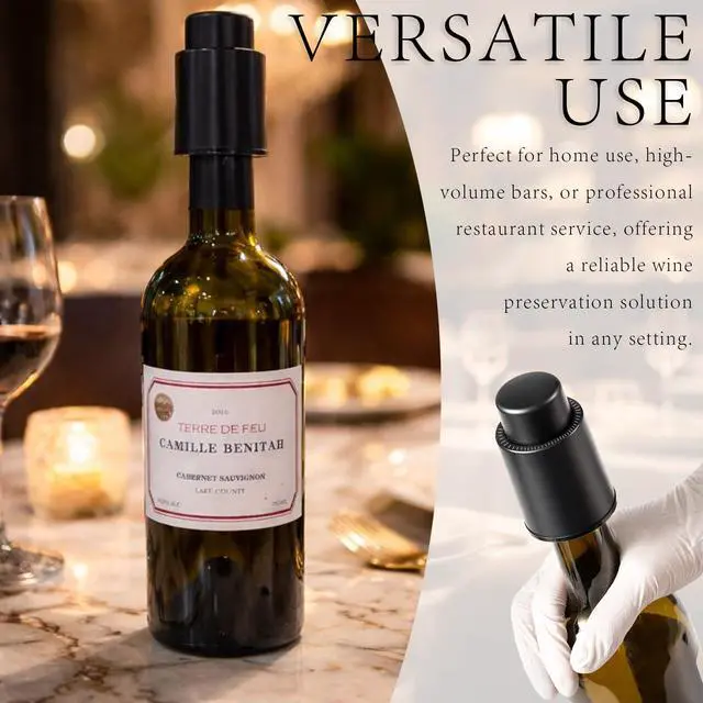 Alt view image 6 of 7 - Reusable Vacuum Wine Bottle Stoppers, Airtight Wine Preserver Corks, Freshness-Sealing Wine Savers, Ideal Holiday Gift for Wine Enthusiasts