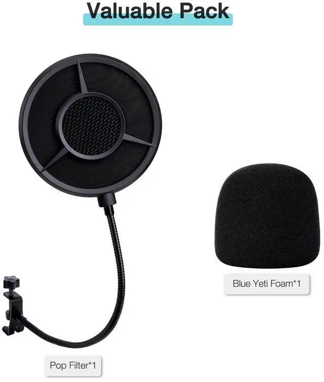 Alt view image 6 of 7 - Blue Yeti Pop Filter Foam Windscreen - 5.5 Inch Diam 6 Layers Pop Filter for Mic Cover Yeti Pop Screen Compatible with Blue Yeti Microphone Professional Metal Pop Filter by YOUSHARES
