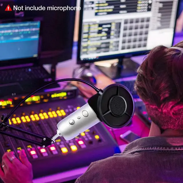 Alt view image 7 of 7 - Blue Yeti Pop Filter Foam Windscreen - 5.5 Inch Diam 6 Layers Pop Filter for Mic Cover Yeti Pop Screen Compatible with Blue Yeti Microphone Professional Metal Pop Filter by YOUSHARES