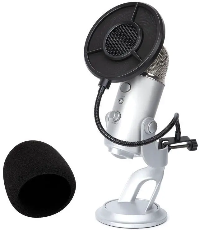 Main image of Blue Yeti Pop Filter Foam Windscreen - 5.5 Inch Diam 6 Layers Pop Filter for Mic Cover Yeti Pop Screen Compatible with Blue Yeti Microphone Professional Metal Pop Filter by YOUSHARES