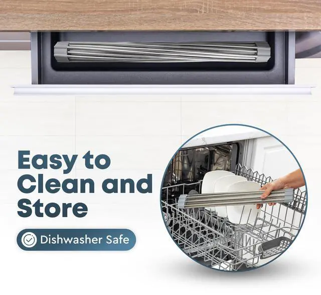 Alt view image 3 of 7 - Over The Sink Dish Drying Rack, Roll Up Heavy Duty Stainless Steel Design for Easy Storage & Durability | Dishwasher Safe 17.5 x 12.5