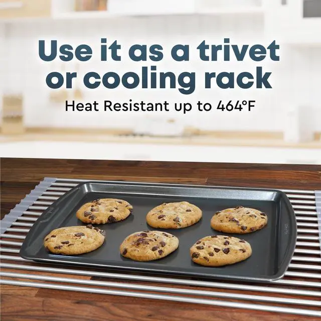 Alt view image 6 of 7 - Over The Sink Dish Drying Rack, Roll Up Heavy Duty Stainless Steel Design for Easy Storage & Durability | Dishwasher Safe 17.5 x 12.5