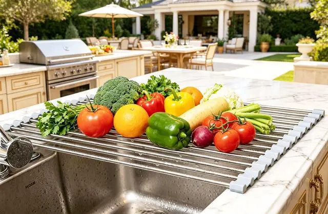 Alt view image 6 of 7 - Roll up Dish Drying Rack Over The Sink Kitchen Roll up Sink Drying Rack Portable Dish Drainer Foldable Dish Drying Rack (Warm Gray, 17.8''X11.8'')