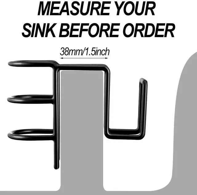 Alt view image 2 of 7 - 2 Pieces 2-in-1 Sink Sponge Holder Stainless Steel Dish Wand Brush Holder No Drilling Kitchen Rustproof Sink Caddy Organizer, Hanging Scrubber Storage Rack for Soap Brush