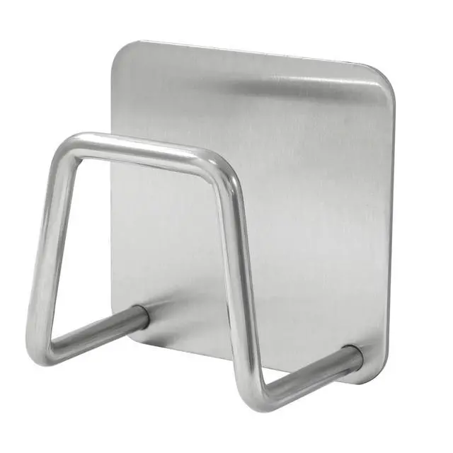 Alt view image 4 of 5 - 2 Pack Adhesive Stainless Steel Sponge Holder for Kitchen Sink Waterproof & Rustproof SUS304 Kitchen Caddy Organizer(Silver)