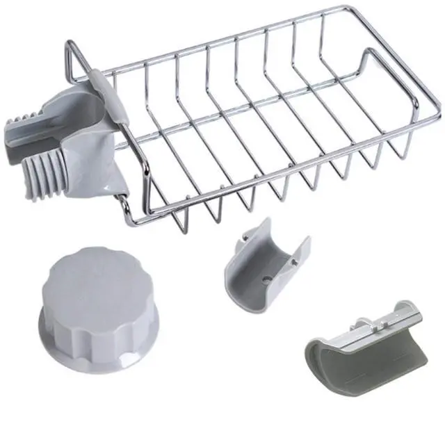 Alt view image 2 of 7 - Sink Caddy Organizer, Stainless Steel Faucet Storage Rack Sponge Holder for Kitchen Accessories(Silver)