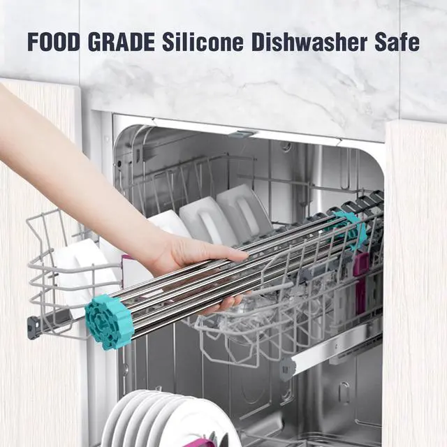 Alt view image 7 of 7 - 17.7" x 15.5" Roll Up Dish Drying Rack Over Sink Drying Rack Sink Cover Kitchen Sink Accessories Gadget Multipurpose Organizer Foldable Stainless Steel Drainer