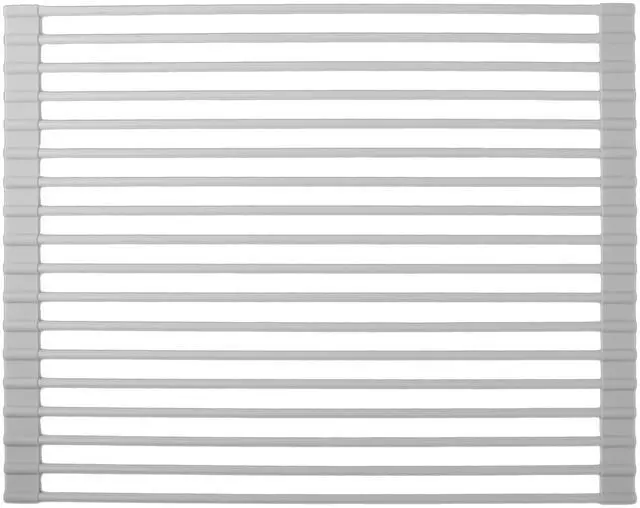 Main image of Roll up Dish Drying Rack Silicone Wrapped Stainless Steel 17in x 13in, Grey