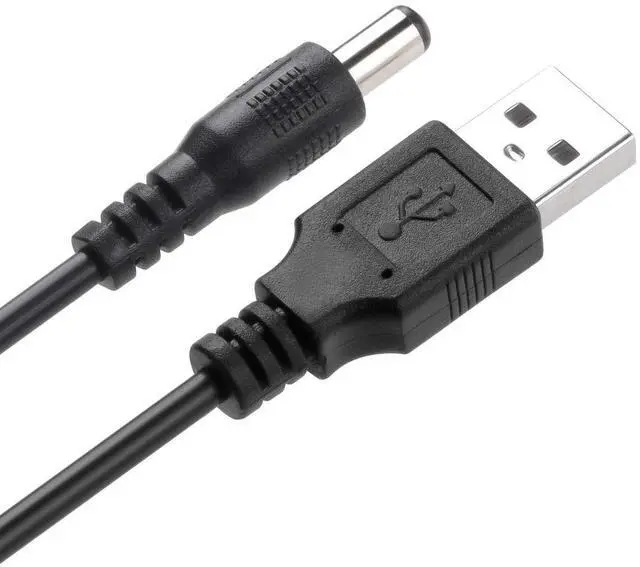 Alt view image 3 of 7 - USB 2.0 A Male to DC 5.5x2.1mm 5 Volt 24AWG DC Connector Charge Barrel Jack Power Cable Black, 3FT (Max 2.5 Ampere Power Cable, Center PIN Positive),2Pack