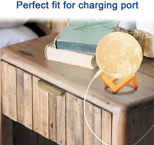 Alt view image 4 of 5 - USB to DC 5V Power Cable with 9 Interchangeable Tips, Universal Charging Cord 5.5x2.1mm Adapter for LED Strip, Moon Lamp, Mini Fan, Bluetooth Speaker, Router, Smart Devices White