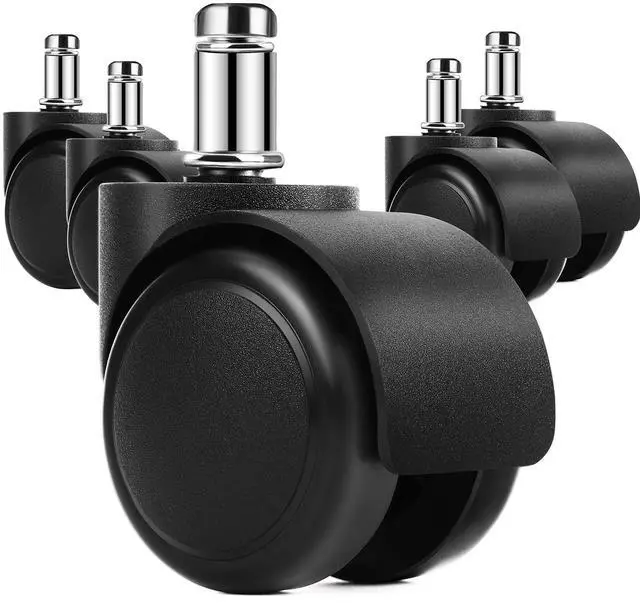 Main image of 2" Office Chair Wheels Heavy Duty Replacement, Mute Rubber Rotating Desk Chair Caster Wheels, Safe for All Floors Including Hardwood, Only Fits 11mm Stem, NOT for 10mm or IKEA Chairs, Set of 5
