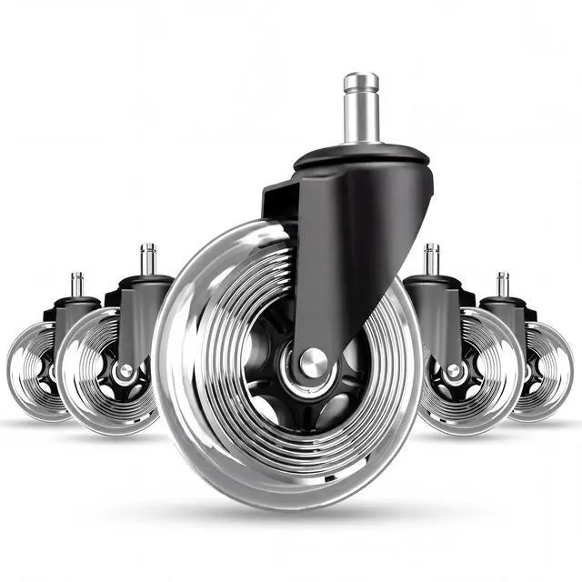 Main image of Office Chair Wheels Set of 5 3 Inch Roller Blade Wheels Office Chairs, Office Chair casters Desk & Gaming Chair Quiet for Carpet, Hardwood & Wood Floors - Not for IKEA