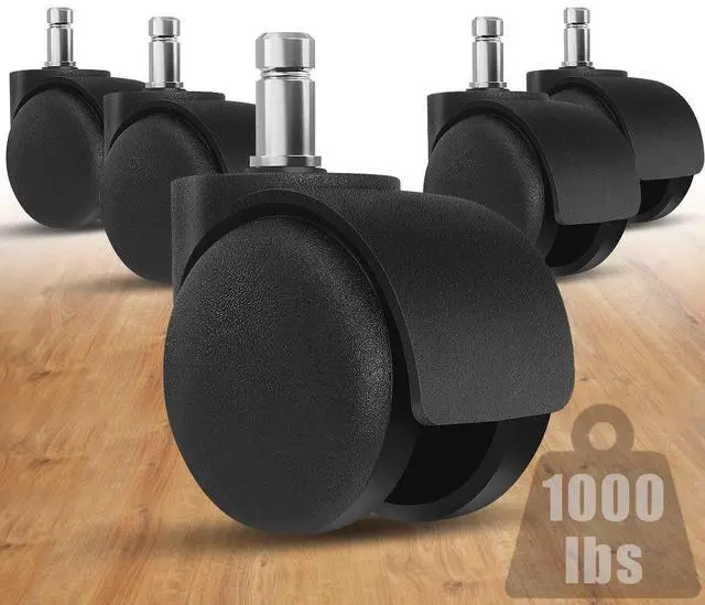 Main image of Office Chair Wheels - 2 Inch Chair Caster Wheel Set of 5, Heavy Duty Chair Wheel Replacement Supports 1000 lbs, No Noise, Suitable for Hardwood Floors and Carpets