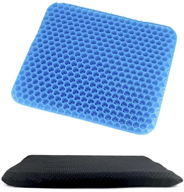 Main image of Gel Seat Cushion, Gel Cushion, Cool & Breathable & Non-Slip for Car, Office, Home, Wheelchair (Blue, 40 x 35 x 3.2 cm)