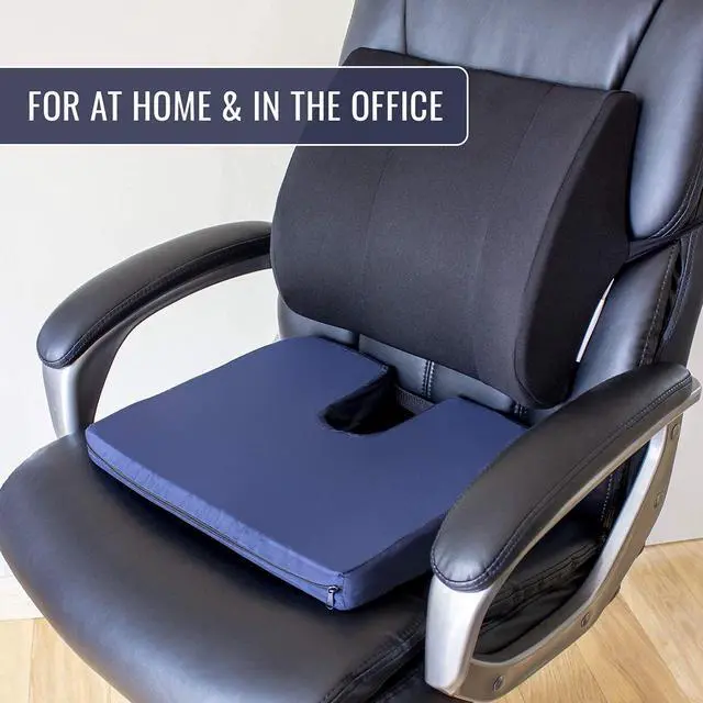 Alt view image 7 of 7 - Gradual Slope Coccyx Seat Cushion for Coccyx, Sciatica, Tailbone Pain, Dining Chairs, Desk Chairs, Thin Car Seats, Wheelchairs, Washable Cover, 15 Inch, Navy