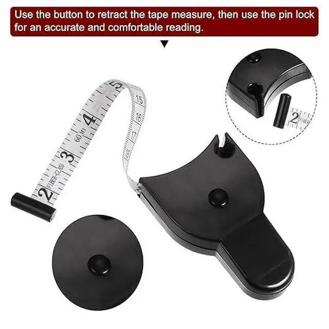 Alt view image 2 of 5 - Body Tape Measure - 80 Inch Automatic Telescopic Tape Measure - Retractable Measuring Tape for Body: Waist, Hip, Bust, Arms, and More (White - 80 inch)