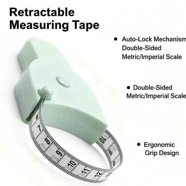 Alt view image 2 of 6 - Measuring Tape for Body Measurements, 60 Inch 3D Measuring Tape, Arms Chest Thighs or Waist Tape for Personal Trainer or Home Fitness Goals (Green)