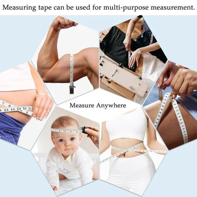 Alt view image 4 of 4 - Body Measuring Tape, Retractable Soft Double-Scale, 60 Inch/150 cm, Black