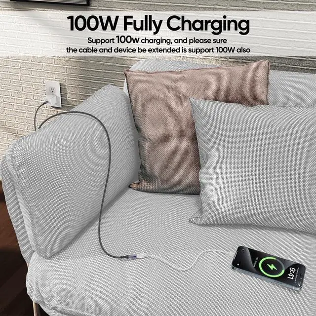 Alt view image 5 of 7 - Short USB C Extension Cable 6 inch 2-Pack, USB 3.2 Gen 2 Type C Extender Full-Function Cord 100W Fast Charging 10Gbps Transfer 4K@60Hz Video for Hub Mobile Phone Tablet Monitor Laptop Desktop Computer