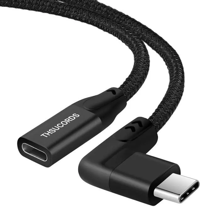 Main image of 100W USB C Extension Cable 0.3FT, 10Gbps 90 Degree Right Angle USB C 3.2 Male to Female 4K Video Extender Fast Charging Cord Compatible with MacBook,iPad Pro,Nintendo Switch,Steam Deck