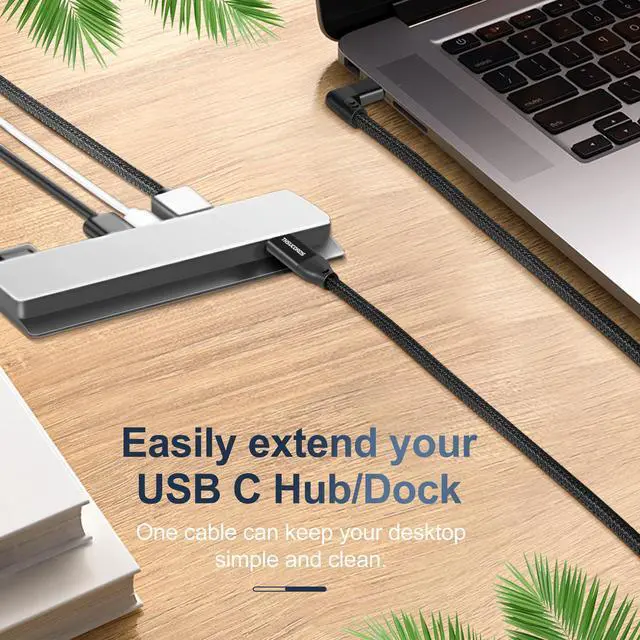 Alt view image 6 of 7 - 100W USB C Extension Cable 0.3FT, 10Gbps 90 Degree Right Angle USB C 3.2 Male to Female 4K Video Extender Fast Charging Cord Compatible with MacBook,iPad Pro,Nintendo Switch,Steam Deck