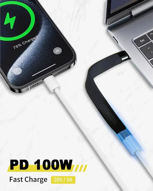 Alt view image 4 of 7 - Short USB C Extension Cable 40Gbps, USB Type C Male to Female Extension Cable PD 100W, USB C Extender Cable Short Support 8K Video and Data Sync for Thunderbolt, Tablet, Phone, 5Inch