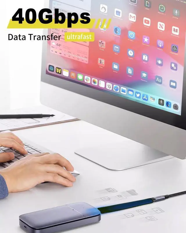 Alt view image 3 of 7 - Short USB C Extension Cable 40Gbps, USB Type C Male to Female Extension Cable PD 100W, USB C Extender Cable Short Support 8K Video and Data Sync for Thunderbolt, Tablet, Phone, 5Inch