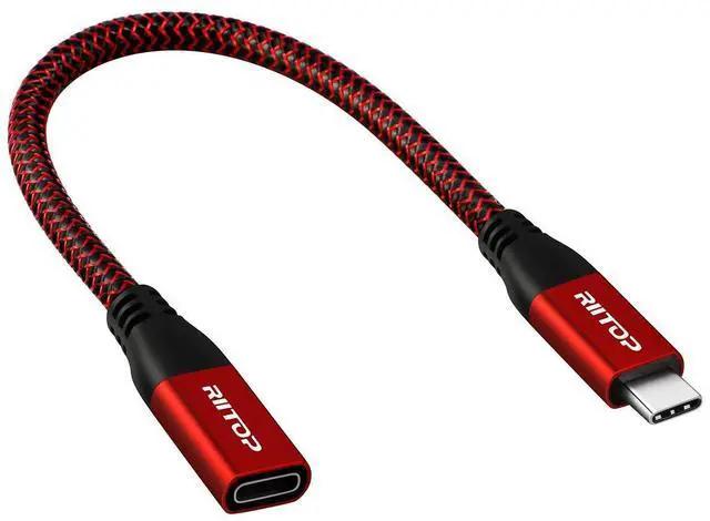 Main image of USB C Extension Cable Short, USB-C Male to Female Extender Braided Cord for Nintendo Switch, MacBook Pro 7.8inch (Thunderbolt 3 Compatible)