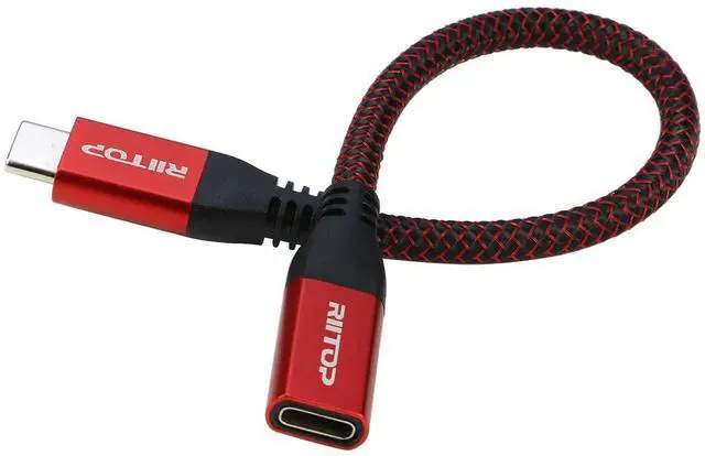 Alt view image 4 of 7 - USB C Extension Cable Short, USB-C Male to Female Extender Braided Cord for Nintendo Switch, MacBook Pro 7.8inch (Thunderbolt 3 Compatible)