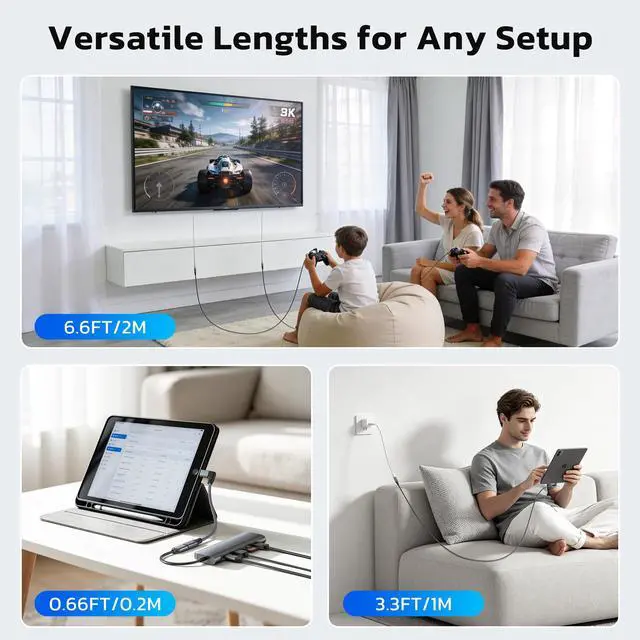 Alt view image 7 of 7 - Right Angle USB C Extension Cable 0.66FT,90 Degree Type C 3.2 Gen2 Female to Male Extender Short Cord,L Shape Thunderbolt 3 Lead for iPhone 17e 16 15,iPad Air,Nintendo Switch,Samsung Galaxy S26