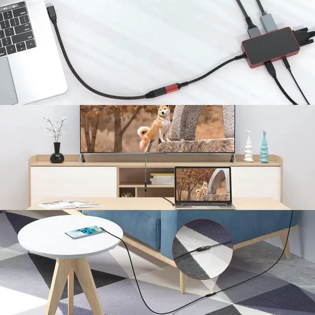 Alt view image 6 of 7 - USB C Extension Cable Right Angle 0.3M/1FT, 90 Degree USB-C 3.2 Female to Male Cable 20Gbps, 4K@60Hz Video Output Type C Extender for iPhone 17 16, MacBook Pro Air, iPad, Magsafe Charger