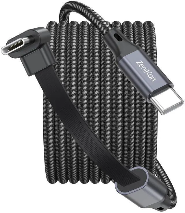 Main image of USB C to USB C Cable Right Angle 6FT, 60W Type C Fast Charging Cable, 90 Degree C Port Flat Cord Compatible with iPhone 17/16/15 Series, Galaxy S25/S24/S23, Pixel, iPad Pro/Air, MacBook