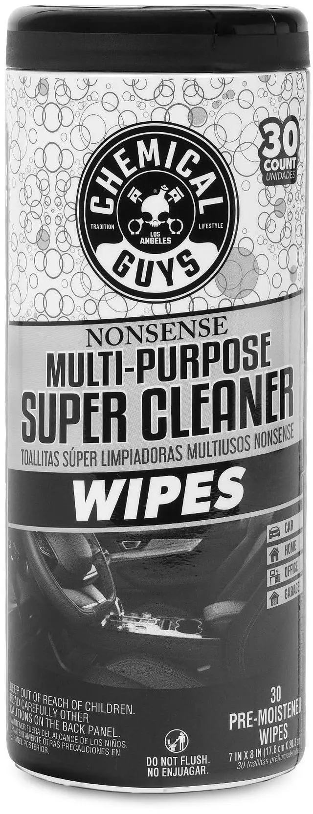 Main image of Nonsense All Purpose Cleaner Wipes - 30 Count Canister For Car Interior And Exterior - Safe On Vinyl, Rubber, Plastic, Leather, Carpet, Upholstery, And More - Residue-Free Cleaning Power