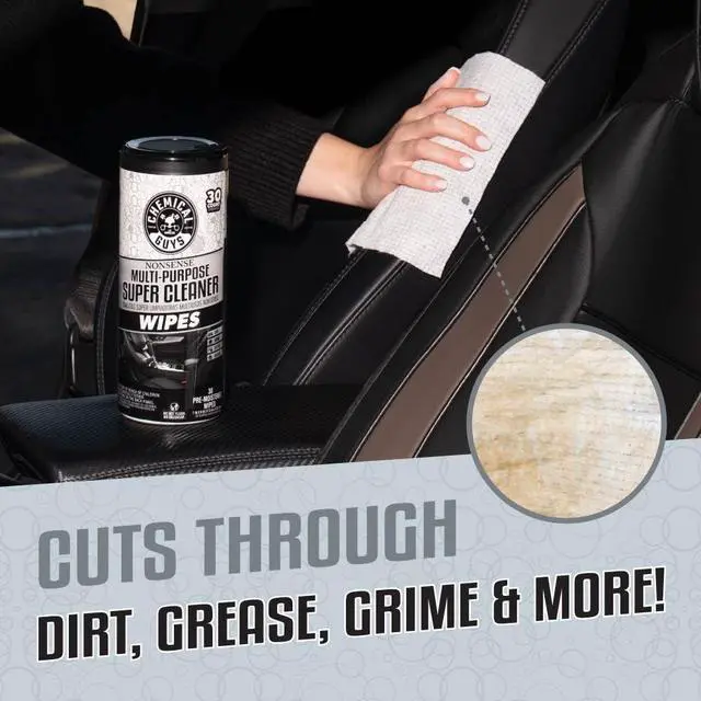 Alt view image 3 of 7 - Nonsense All Purpose Cleaner Wipes - 30 Count Canister For Car Interior And Exterior - Safe On Vinyl, Rubber, Plastic, Leather, Carpet, Upholstery, And More - Residue-Free Cleaning Power