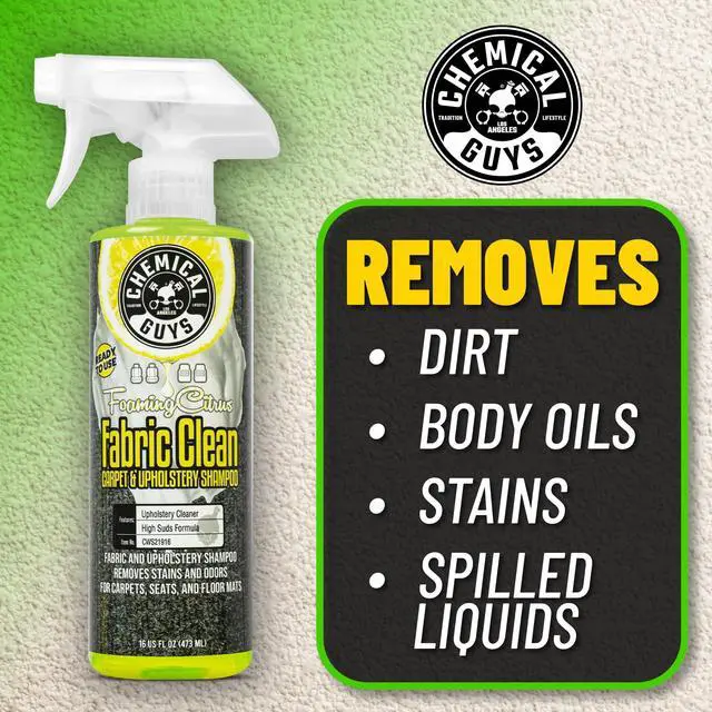 Alt view image 2 of 6 - Foaming Citrus Fabric Clean Carpet & Upholstery Cleaner - Car Carpet Cleaner Spray for Seats and Floor Mats, Removes Stains &Odors, Safe for Cars, Home and Office, 16 oz Citrus Scent