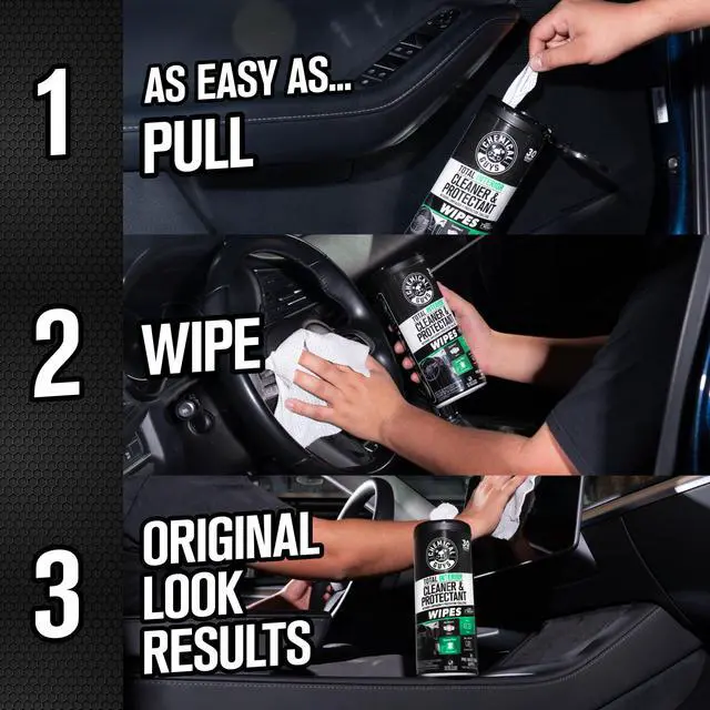 Alt view image 5 of 5 - Total Interior Cleaner and Protectant Wipes Canister, New Car Smell - All Surface Interior Cleaning Wipes for Dash Seats Door Panels Leather Vinyl & Fabric - Fresh New Car Scent, 2 Pack