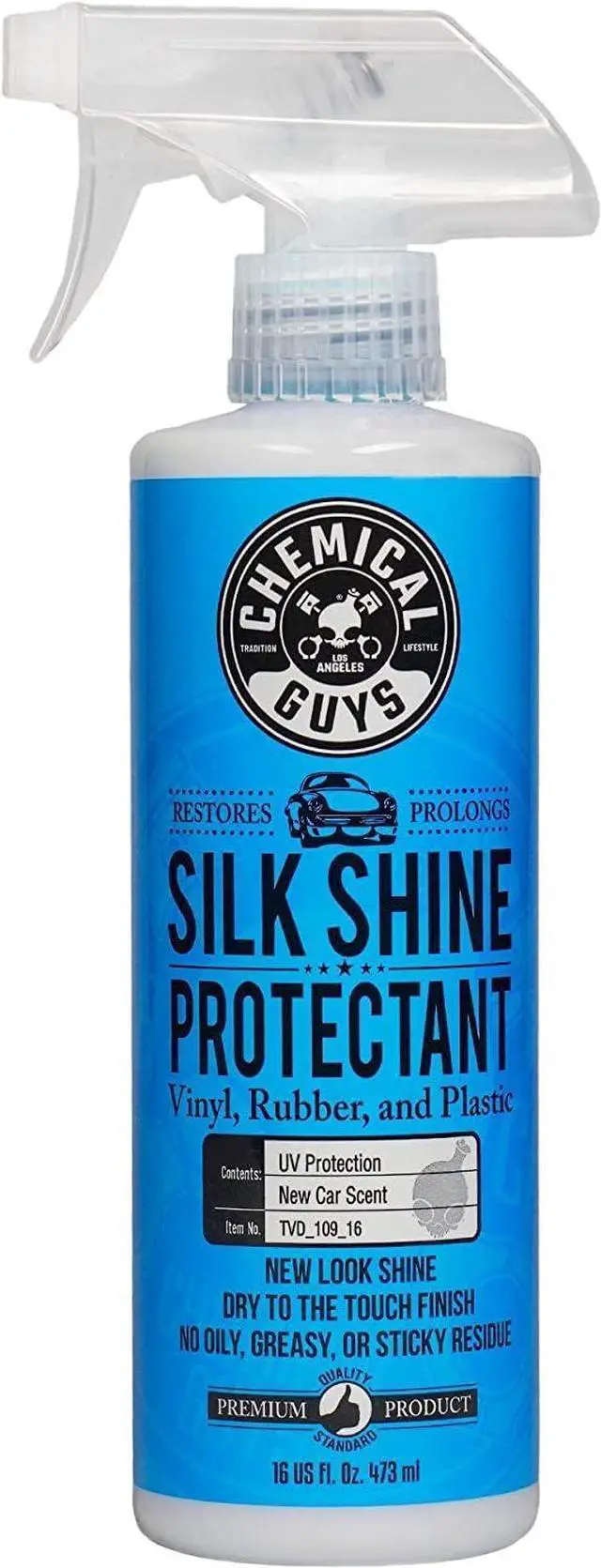 Main image of Silk Shine Tire and Trim Dressing and Protectant Non-Greasy Vinyl, Plastic & Rubber Spray, Plastic Restorer for Cars Restores Shine for Cars, Trucks, Motorcycles, RVs, 16 fl oz
